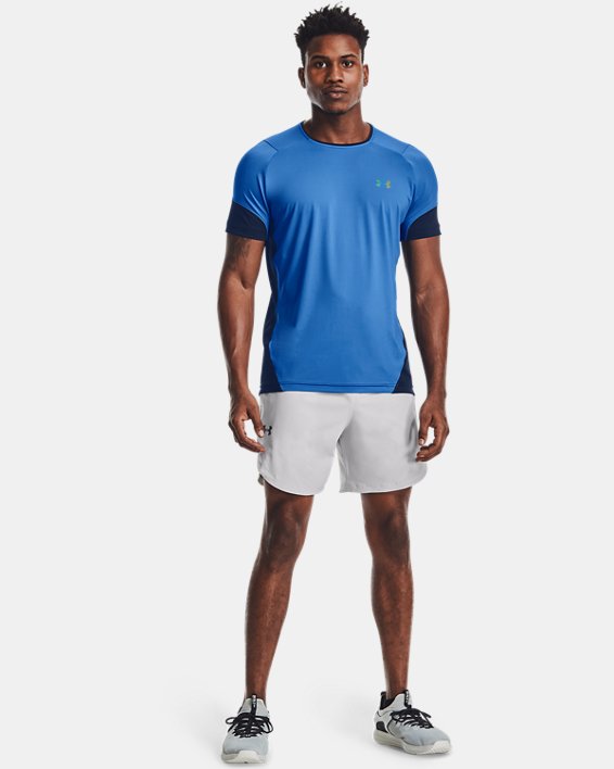 Men's UA RUSH™ HeatGear® 2.0 Short Sleeve, Blue, pdpMainDesktop image number 2